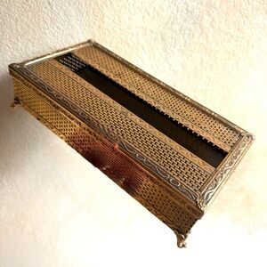 Vintage Brass Tissue Box Holder